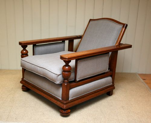 French Solid Oak Armchair