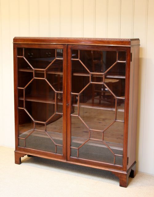 Edwardian Two Door Glazed Bookcase