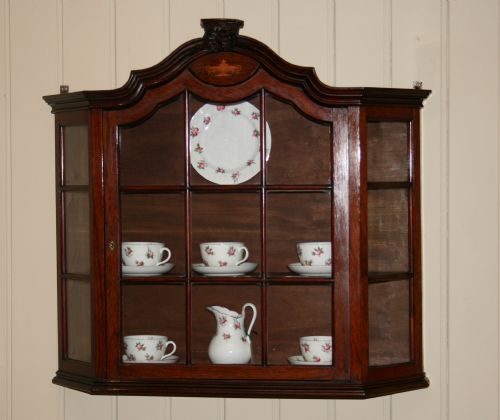 Dutch Rosewood Glazed Wall Cabinet