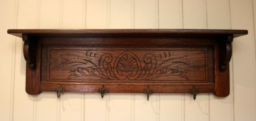 French Solid Oak Wall Shelf