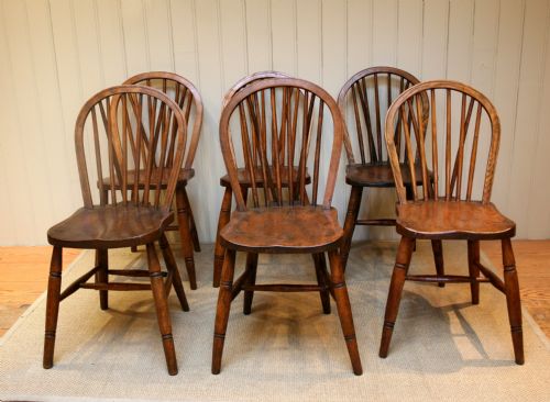 Set of Six Hoop Back Windsor Chairs