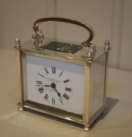 Silver Plated Timepiece Carriage Clock