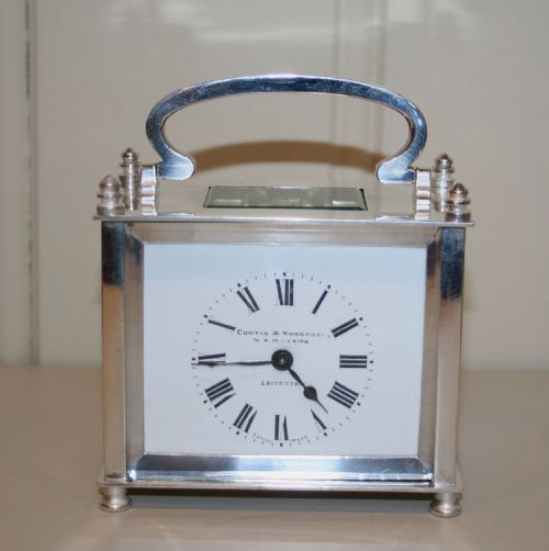 fig 1. Silver Plated Timepiece Carriage clock 