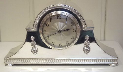 Edwardian Silver Plated Mantel Clock
