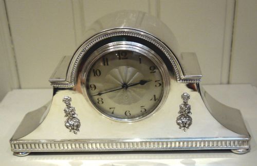 fig 1. Edwardian Silver Plated Mantel Clock