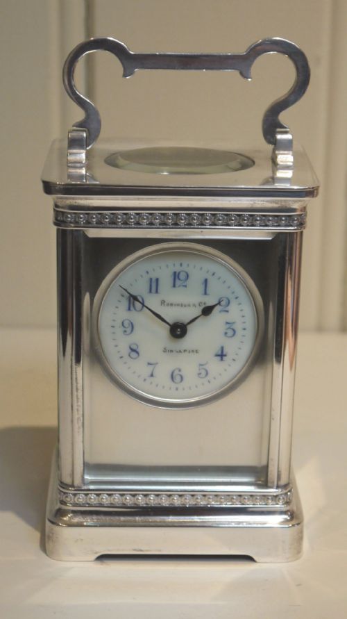 Silver Plated Timepiece Carriage Clock