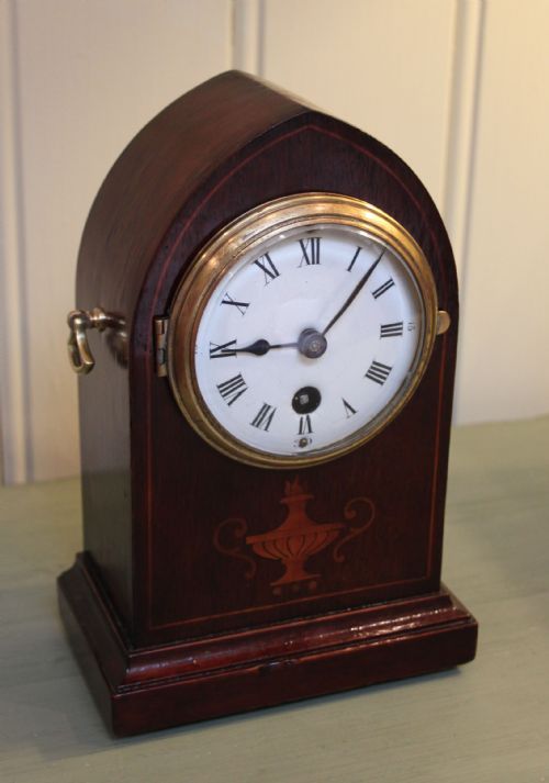 fig 1. Small Edwardian Lancet top Timepiece Mantel Clock