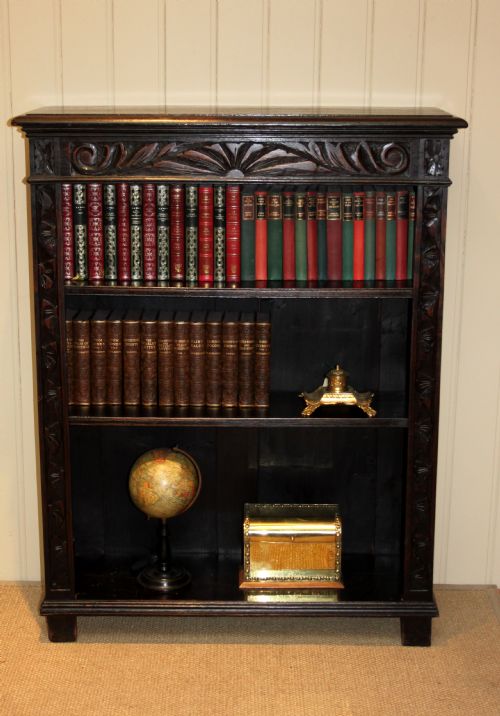 Victorian Solid Oak Open Bookcase
