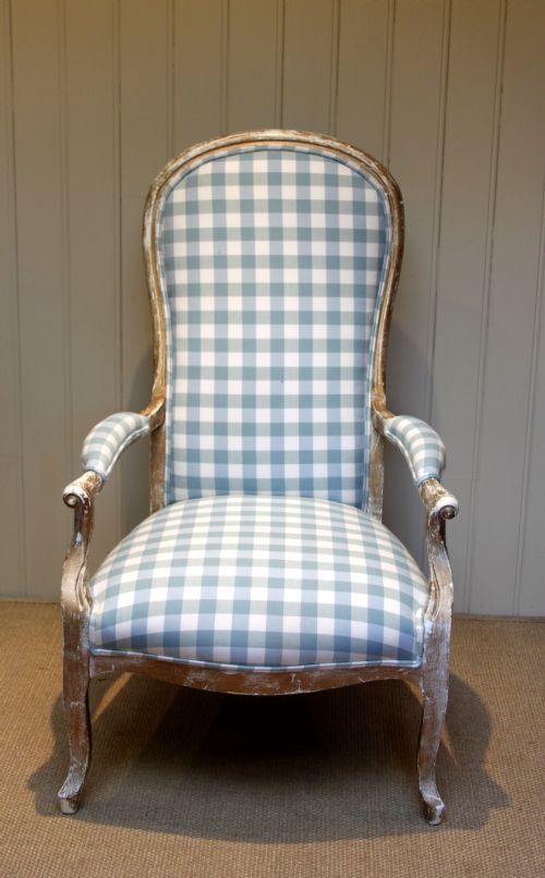 Early 20th Century French Painted Open Armchair