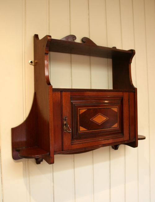 Edwardian Mahogany Inlaid Wall Cabinet