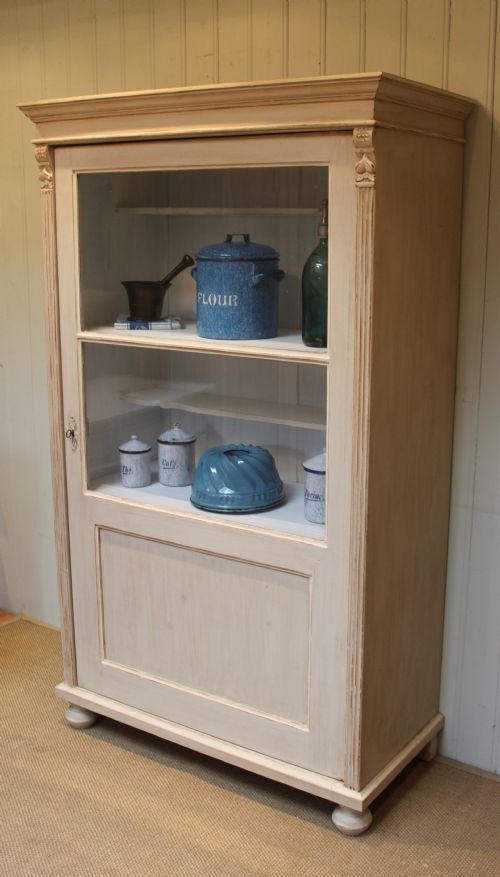 Late 19th Century Continental Painted Pine Glazed Cabinet