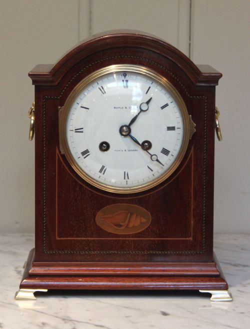 Fine Edwardian Mahogany and Inlay Mantel Clock