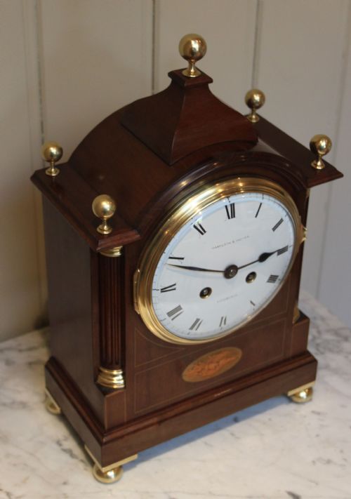 fig 1. Fine Edwardian Mahogany and Inlay Bracket Clock