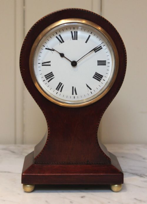 Small Solid Mahogany Balloon Clock