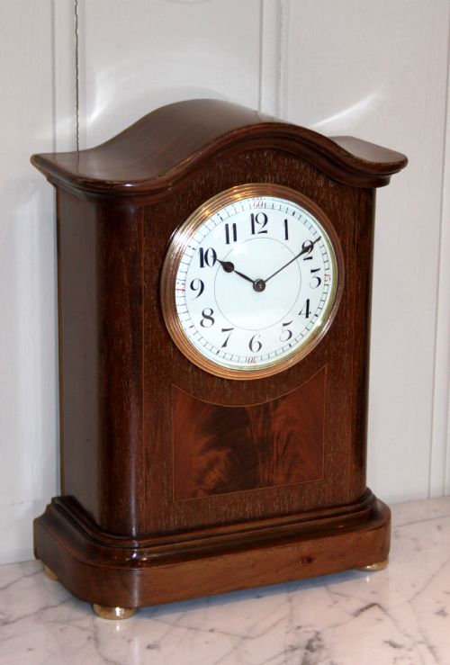 Edwardian Solid Mahogany Mantel Clock