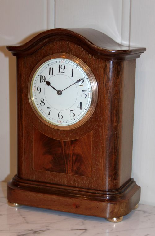 fig 1. Edwardian Solid Mahogany Mantel Clock