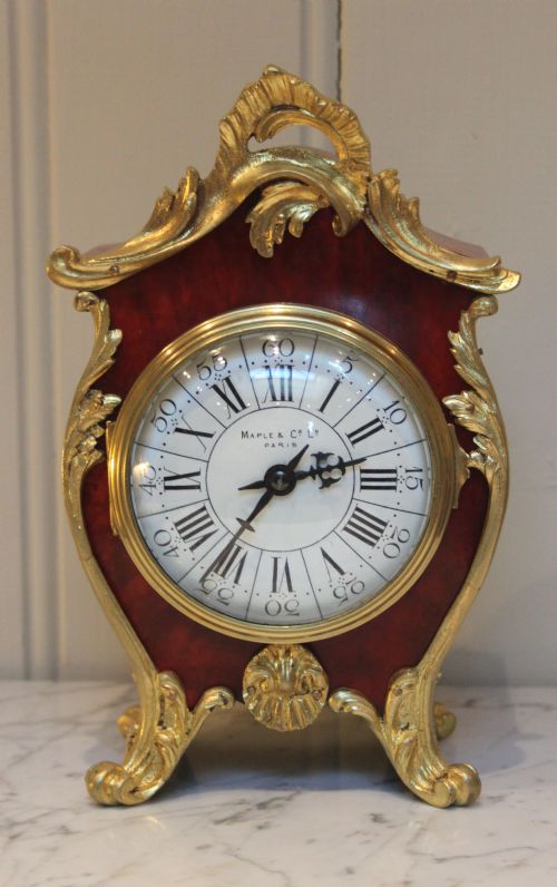 French Tortoiseshell and Gilt Mantel Clock