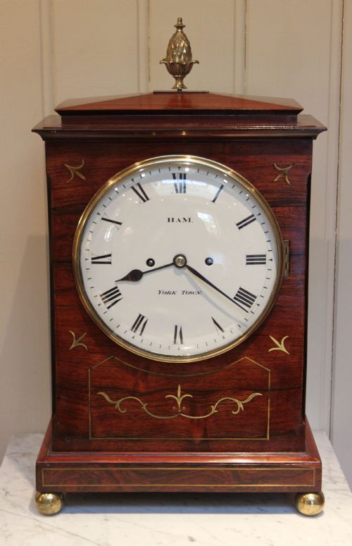 Regency Rosewood Chamfer Top Bracket Clock