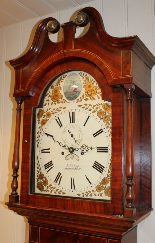 fig 1. Oak and Mahogany Longcase Clock