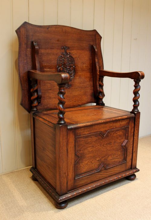 1920s Solid Oak Monks Bench