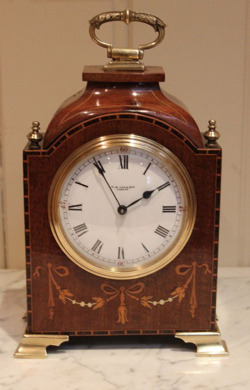 Small Mahogany and Inlay Timepiece Bracket Clock