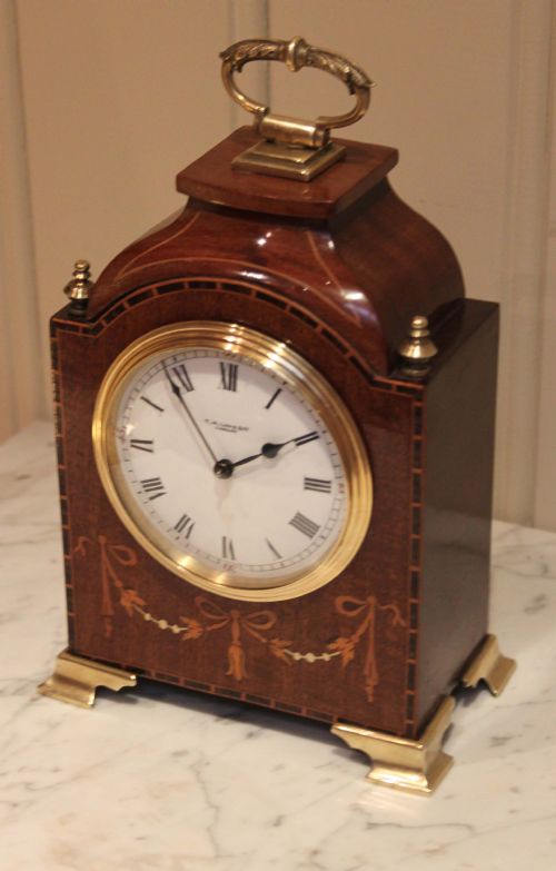 fig 1. Small Mahogany and Inlay Timepiece Bracket Clock