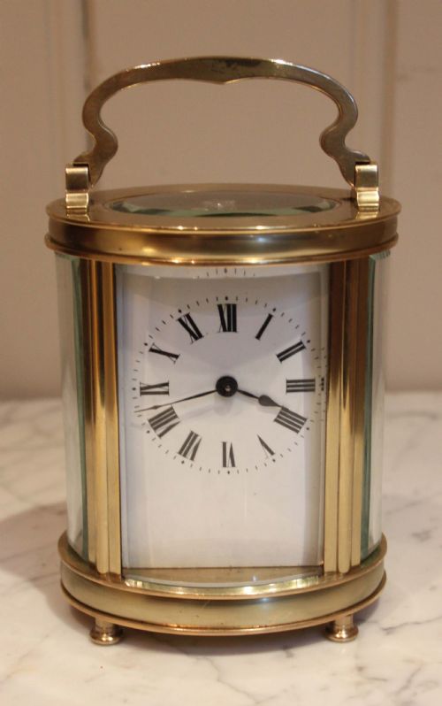 Oval Timepiece Carriage Clock in Original Travel Case