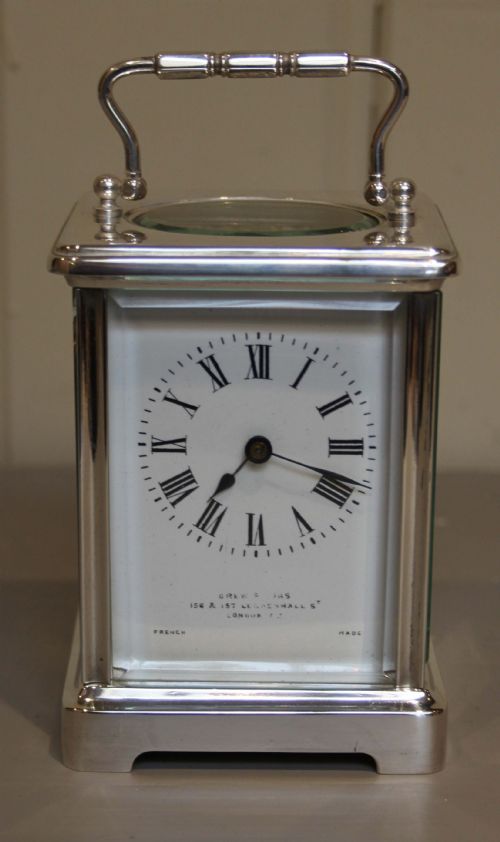 Silver Plated Timepiece Carriage Clock