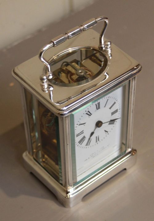 fig 1. Silver Plated Timepiece Carriage Clock