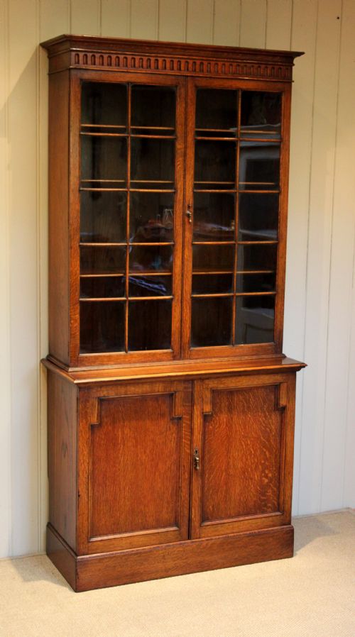Golden Oak Cabinet Bookcase