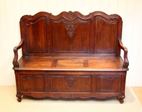 French Solid Oak Settle