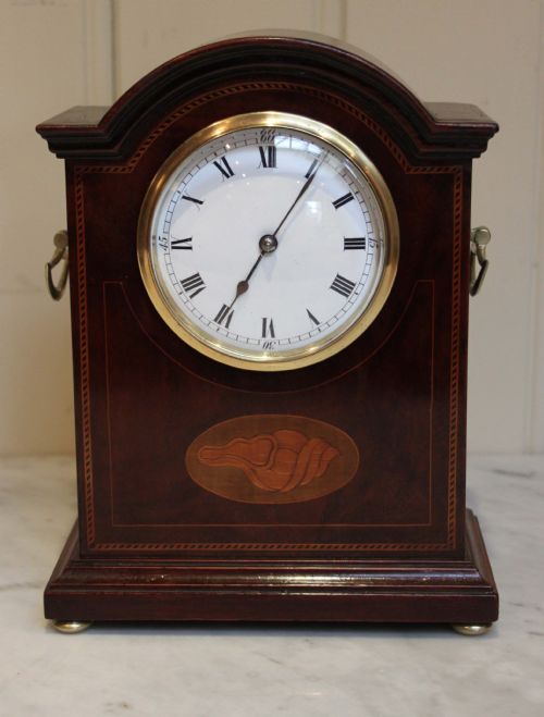 Edwardian Mahogany and Inlay Mantel Clock