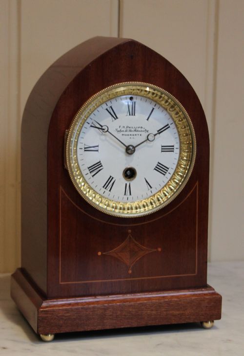 fig 1. Late Victorian Lancet Mantel Clock- Maker to The Admiralty