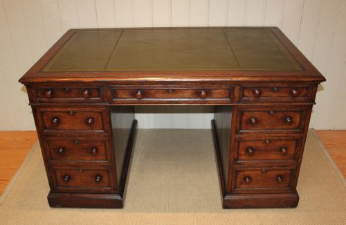 Victorian Oak Double Sided Desk