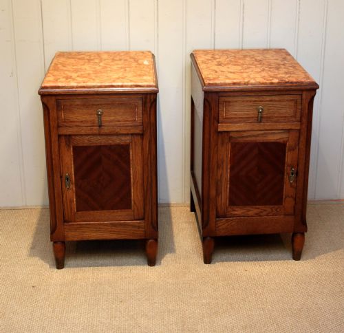 Pair of French Oak Bedside Cabinets