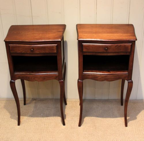 Pair of French Oak Bedside Cabinets