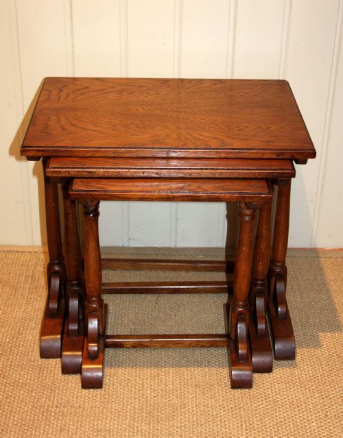 Solid Oak Nest of Tables