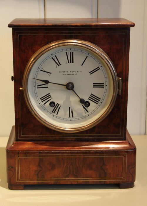Figured Walnut Striking Mantel Clock