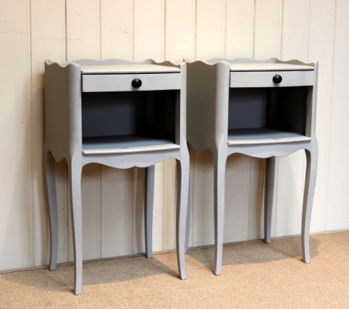 Pair of French Painted Bedside Cabinets