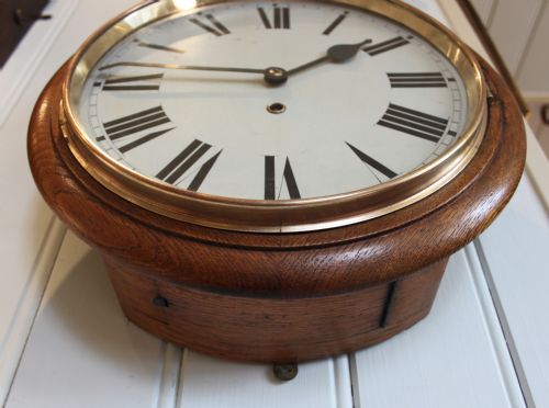 fig 1. Edwardian Oak Dial School Clock 