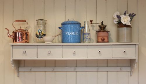 French Painted Wall Shelf