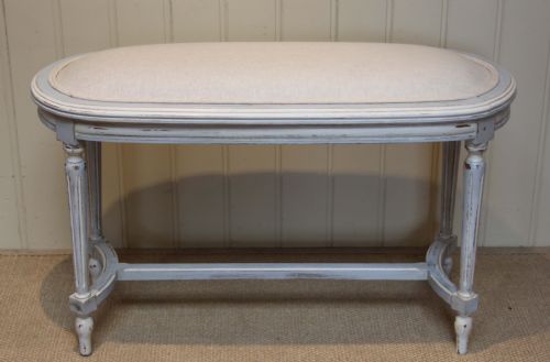 Late 19th Century French Painted Upholstered Stool