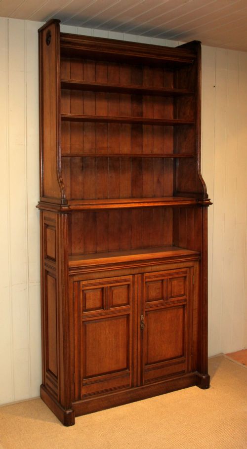 Substantial Edwardian Solid Oak Bookcase