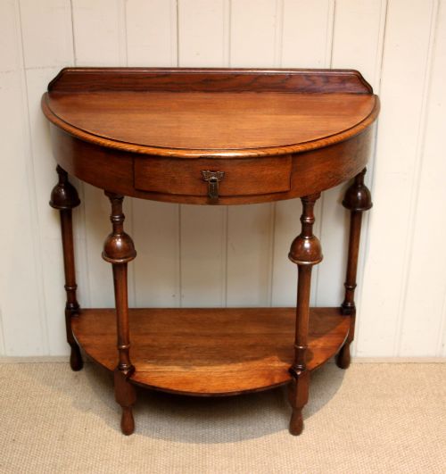 Light Oak Demi Lune Table