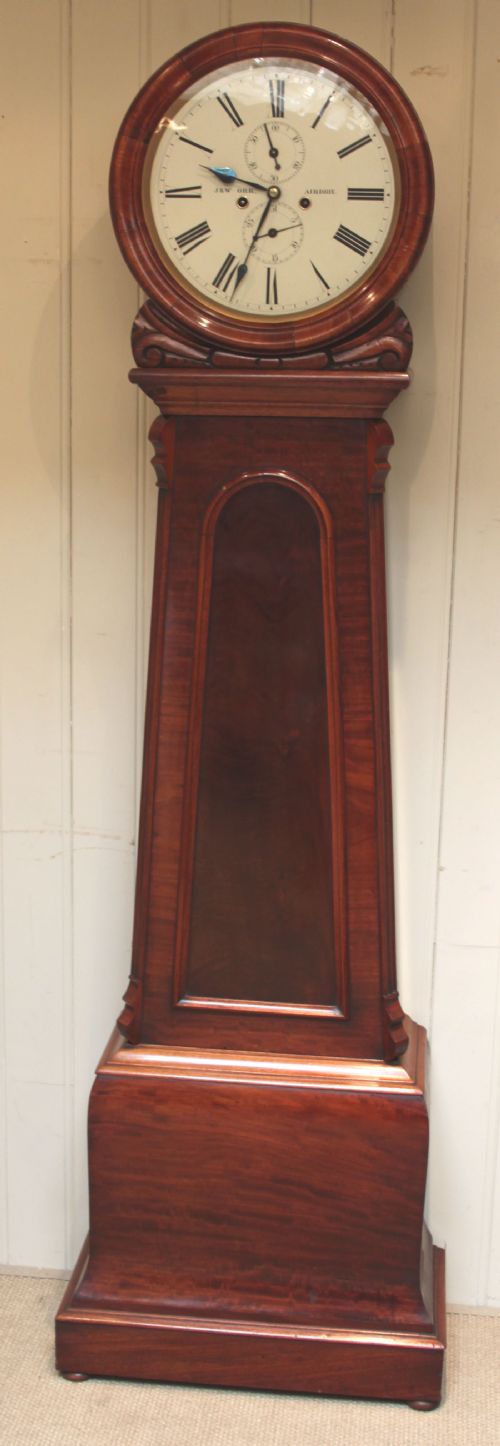 Scottish Mahogany Drumhead Longcase Clock.