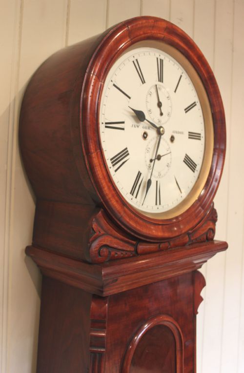 fig 1. Scottish Mahogany Drumhead Longcase Clock.
