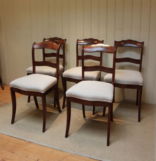 Set of Five Mahogany Dining Chairs