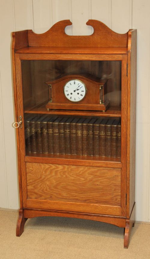 Edwardian Light Oak Glazed Bookcase