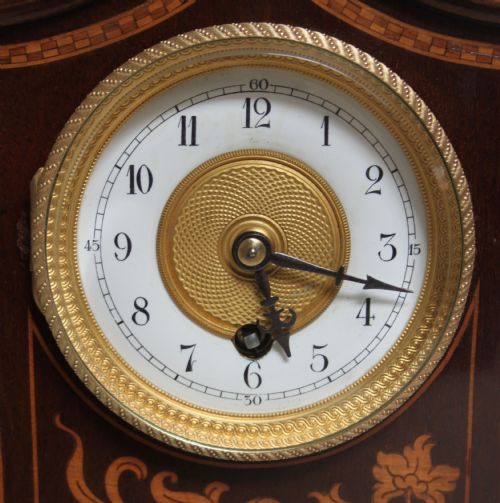 fig 1. Fine Mahogany and Inlay and Timepiece Mantel clock