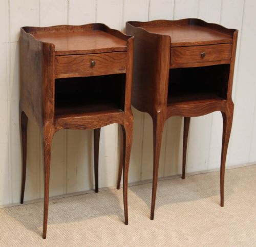 Pair of French Oak Bedside Cabinets